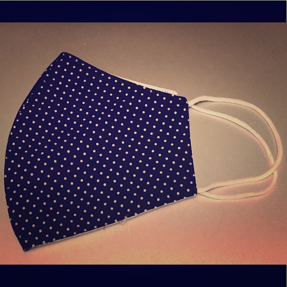 Face mask Cotton blue dots unisex washable new